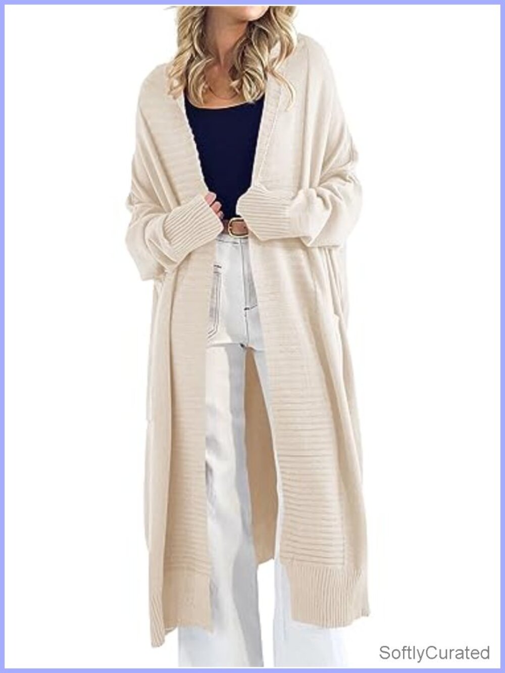 Oversized Long Cardigan Sweater Chunky Knit Duster Coat with Pockets